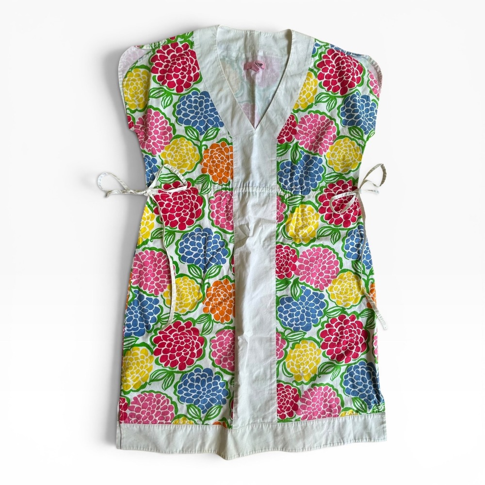 Lilly Pulitzer Floral V-Neck Shift Dress Multi-Color Size 6